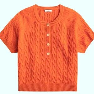 J.Crew Cashmere Cable Knit Henley Sweater